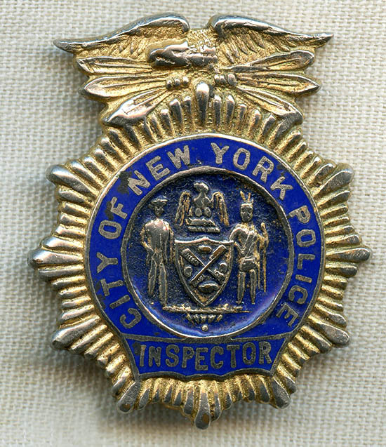Nice 1930's - 40's New York City Police Dept. Inspector Rank
