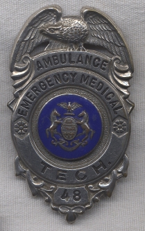 1970s Emergency Medical Technician (EMT) Badge