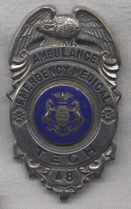 G 54 EMT Badge Eagle Top Gold color 3D Emergency Medical Technician EMS Patch 