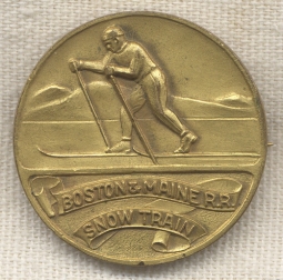 1930s Boston & Maine (B&M) Railroad Snow Train Badge