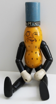 Great Vintage 1930's Mr. Peanut Articulated Wooden Doll
