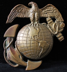 Great, Huge, 1930's USMC "China Marine" Bronze Automobile Grille EGA Badge