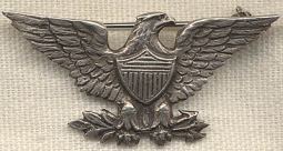 Very Rare WWII/1939 US Army Colonel's Eagle by Tiffany & Engraved to J.W.F.