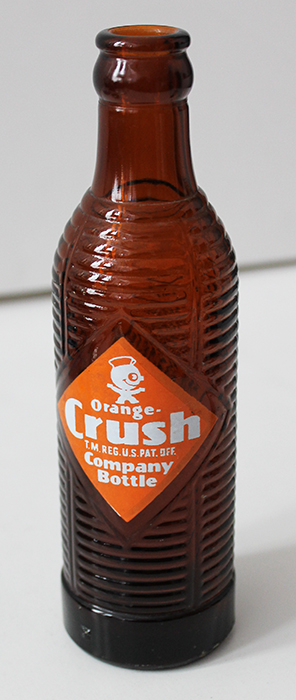 Beautiful 1940 S Deco Orange Crush Soda Bottle In Amber Glass Flying Tiger Antiques Online Store
