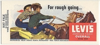 Minty Unused Late 1940s Levi's Advertising Ink Blotter with Merchant Name