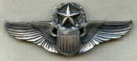 Ca. 1944 Beautiful, Iconic USAAF Command Pilot Wing in Sterling Silver by Josten