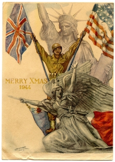 Beautiful Illustrated WWII (1944) Christmas Card
