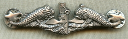 Beautiful Ca. 1950 USN CPO Sterling Submariner Dolphins by Balfour in Excellent Condition