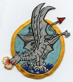 Wonderful Ca. 1952 US Navy VF-192 "Flying Dragons" Jacket Patch Japanese-Made