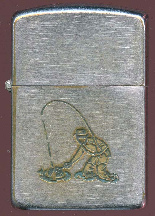 Circa 1954 Zippo Lighter with Factory-Engraved Fly Fishing Scene