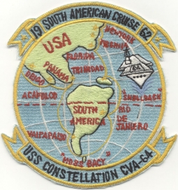 1962 USS Constellation Japanese Made South American Cruise Patch