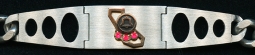 Very Cool 1970's PacBell 15 Year Service Award Bracelet in 10K Gold & Stainless Steel