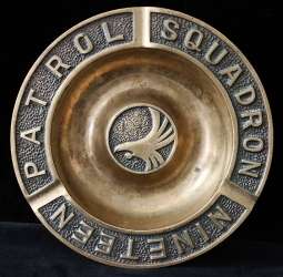Cool Circa 1971 US Navy VP-19 Large Brass Ashtray Made in Thailand