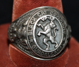 Wonderful Ca 1943 USN VP-12 Black Cat Command Guadalcanal Aviators Ring in Sterling