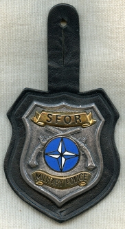 Rare Ca. 1996-2004 SFOR Military Police #'d 0836 with Original Leather Hanger