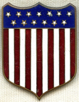 ID'd 19th C.US Heavy Enameled Federal Shield Badge