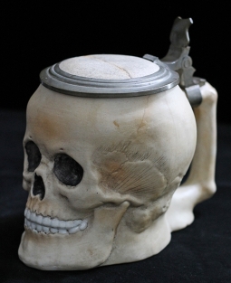 Wonderful Late 19th C. German Medical Skull Stein by Saxony Maker Potschappel