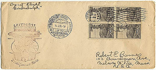 Hindenburg First Flight Postal Cover From May 1936: Flying Tiger ...