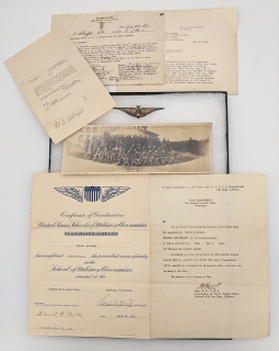 Iconic Eisenstadt Bombing Military Aviator Wing with Paperwork & Photo.