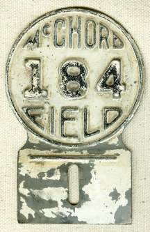 Great WWII USAAF McChord Field Auto or Motorcycle Vehicle Plate/Tag