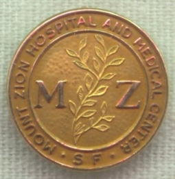 1952 Mt. Zion Hospital SF Nursing Graduation Pin 10K