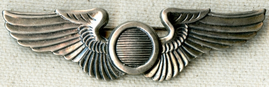 Gorgeous Early WWII USAAF Observer Wing by Orber in Sterling with Full Maker Mark
