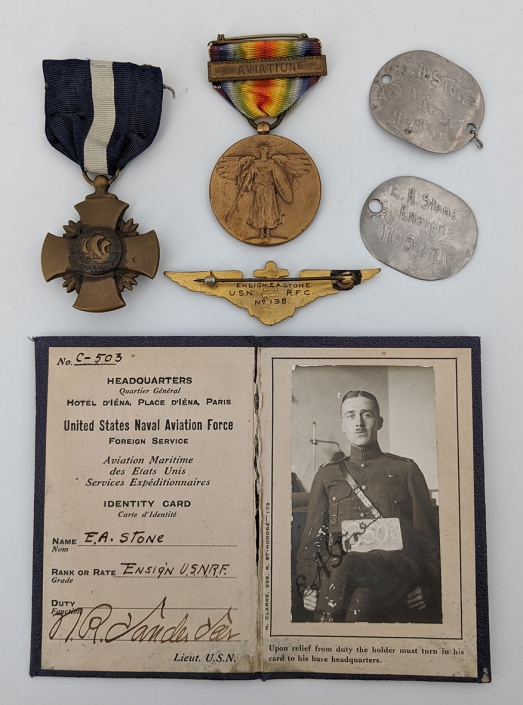 Wonderful Concise Early WWI US Naval Aviator Grouping of NA # 138 Ensign Emory A. Stone