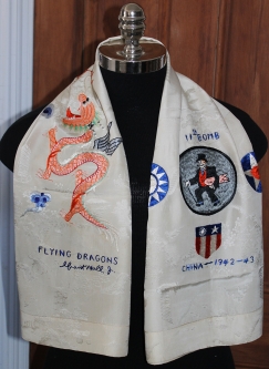Incredible Early WWII AVG Period USAAF 11th Bomb Squadron Flying Dragons Silk Scarf