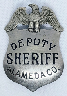 Great Ca 1900s-1910s Alameda Co California Deputy Sheriff Badge by California Novelty