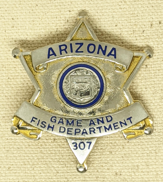 Scarce Ca 1960 Arizona Game And Fish Dept Warden Badge #307