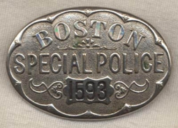 1880s Boston, Massachusetts Special Police Badge #1593