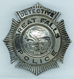 Beautiful Old 1920s-30s Great Falls Montana Police Detective Badge