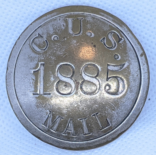 Great Old Ca 1900 Chicago Union Station Railroad Mail Handler Badge #1885 by Meyer & Wenthe