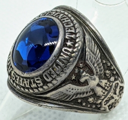 Very Rare Circa 1948-1952 USAF Technician Ring in Sterling with Initials