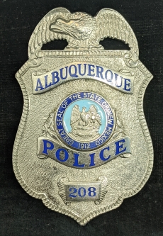 Nice 1950s Albuquerque NM Police Badge #208 By Entenmann