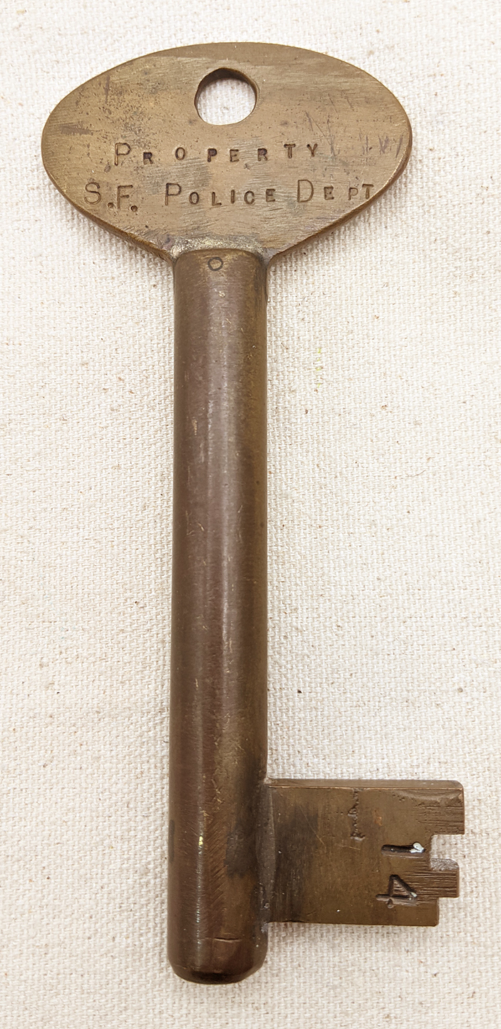 Wonderful Old Ca 1900s-1910s HUGE San Francisco City Jail Cell Key for Cell  #14: Flying Tiger Antiques Online Store
