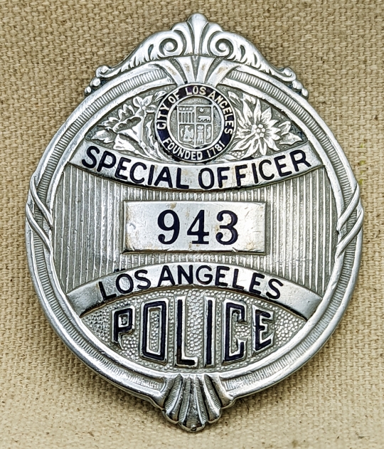【最終価格】HISTORY OF THE LAPD BADGE 1930s Los Angeles CA Police Special Officer Badge #943
