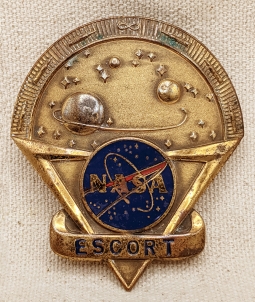 Rare Late 1950s - Early 1960s NASA Escort Hat Badge by Blackinton