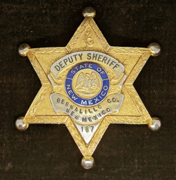 1960s-70s Bernalillo Co NM Deputy Sheriff Badge #187