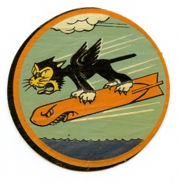 Rare WWII USAF 863rd Bomb Sq 193rd Bomb Grp 8th Force Jacket Patch Silk Screened on Leather
