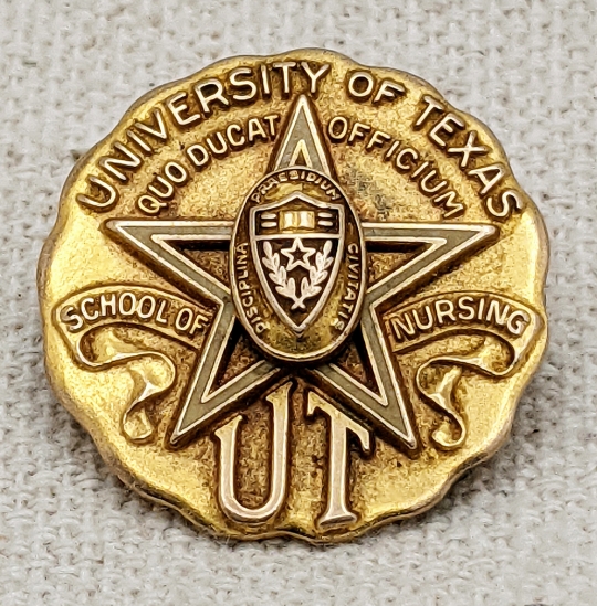 Beautiful Ca 1950 Univ.of Texas School of Nursing Graduation Pin