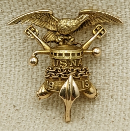 Stunning 1913 USNA 14K Graduation Pin of James Emnet Brenner, By B,B, & B.