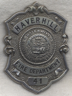 Circa 1910s Haverhill, Massachusetts Fire Badge