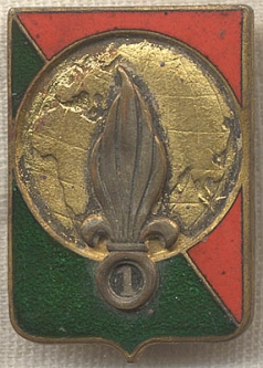 Ca. 1950 1st Foreign Legion Infantry Regiment Badge/Insigne 1er REI Drago Paris