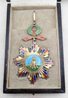 Rare early 20th C. Chinese Order of Wen-Hu aka The Striped Tiger III Class Cased