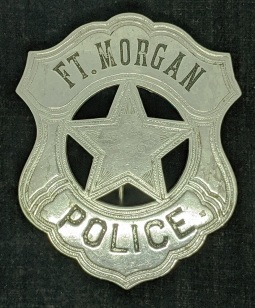 Great Old West ca 1900 Fort Morgan Colorado Police Badge