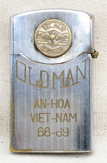 Great 1968-69 1st MAW Marine Air Wing Da Nang Marble Mountain An Hoa Engraved Zenith Lighter
