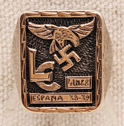 Gorgeous 1938-39 Luftwaffe Legion Condor Spanish Made Gold & Silver Ring