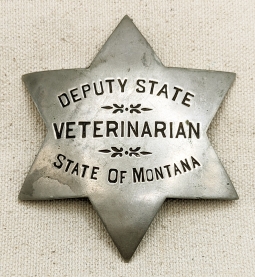 Great Huge ca 1900 Montana Deputy State Veterinarian 6 pt Star by Northwestern Stamp Works