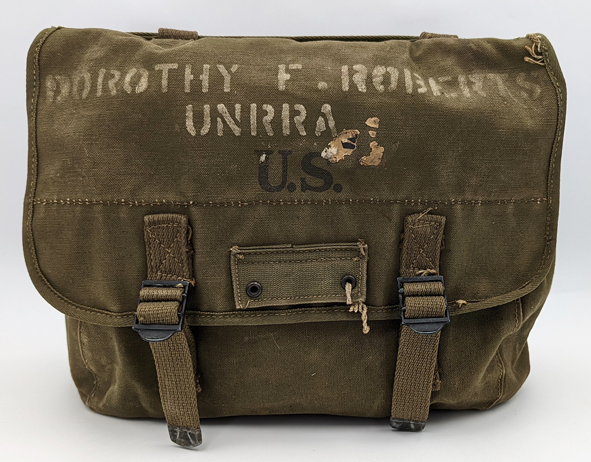 Ext Rare 1945 UNRRA United Nations Relief & Rehab Adm Marked US Army Musette  Bag of Dorothy F. Rober: Flying Tiger Antiques Online Store